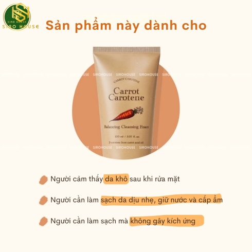 Sữa rửa mặt cà rốt SKINFOOD Carrot Carotene Balancing Cleansing Foam 150mL