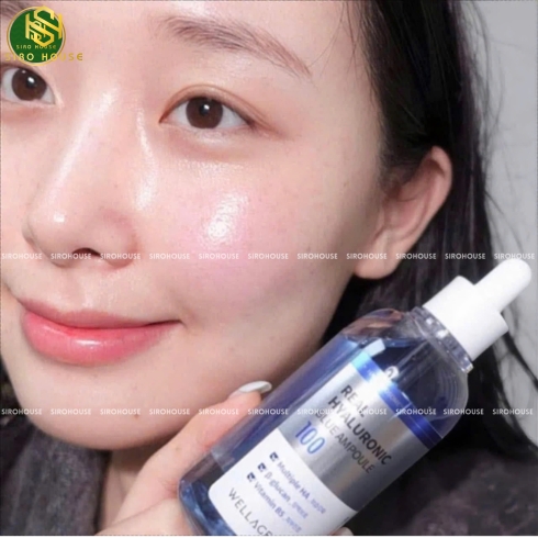 Set tinh chất cấp nước dưỡng ẩm WELLAGE Real Hyaluronic Blue Ampoule 60mL + Túi Refill 60mL