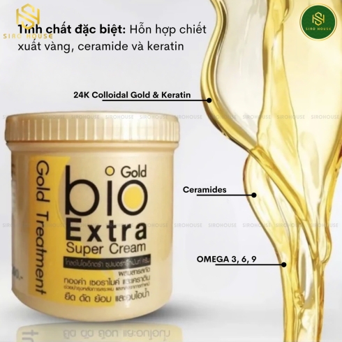 Kem ủ tóc GOLD Bio Extra Super Cream 390mL