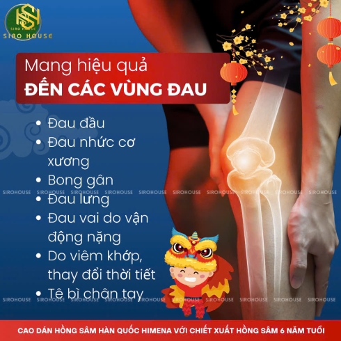 Cao dán hồng sâm trị nhức mỏi HIMENA gói 20 miếng 