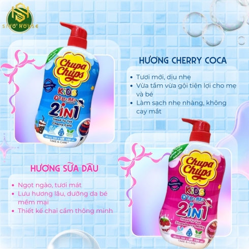 Sữa tắm gội trẻ em 2 in 1 CHUPA CHUPS 500mL