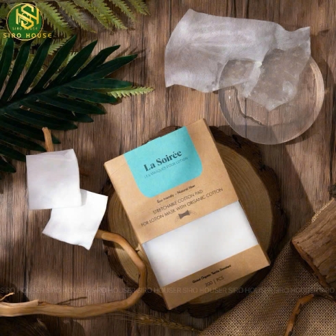 Bông đắp lotion mask LA SOIREE With Organic Cotton 200 miếng