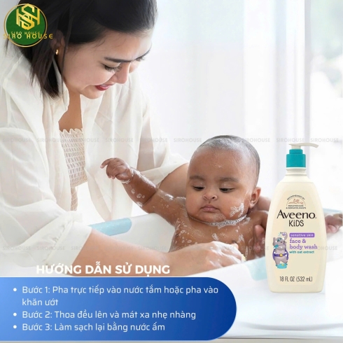	Sữa tắm và rửa mặt cho bé AVEENO Kids
